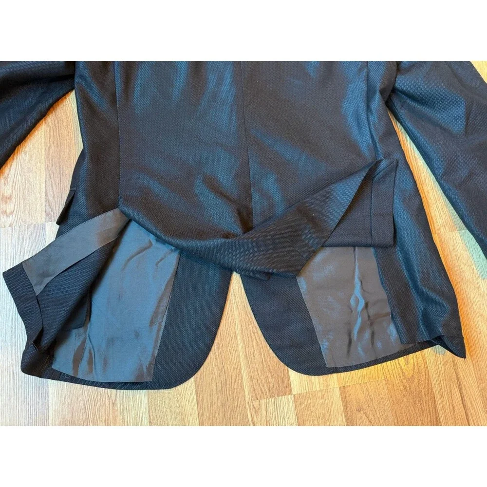 Ermenegildo Zegna Men 40R Blazer Wool Silk Made in Italy Navy Blue Sport Coat